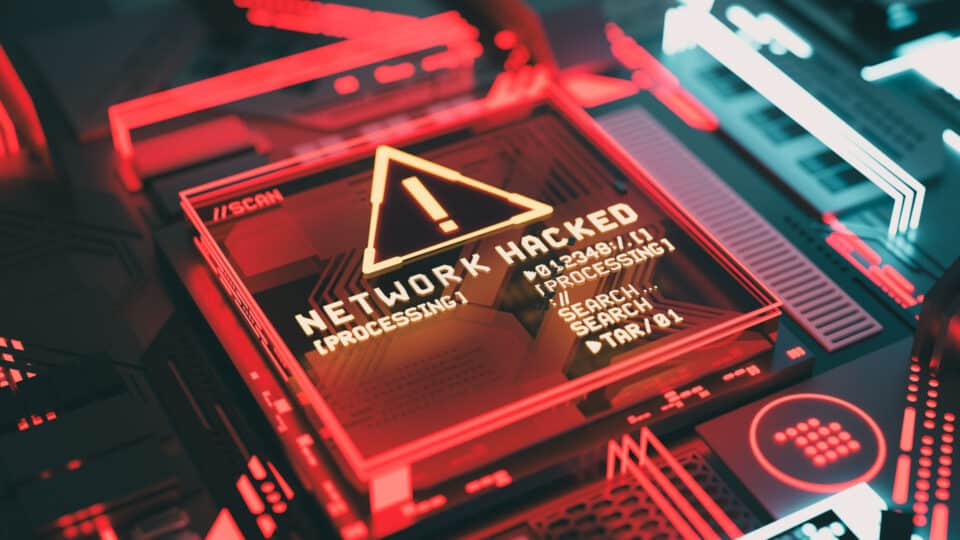 a image showing a network attack alert as a visual representation of a red team engagement