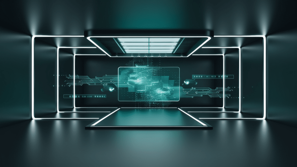 futuristic cyber room