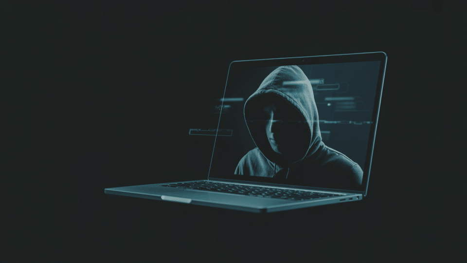 hacker in the laptop